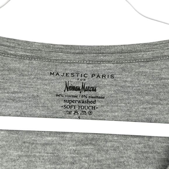 Majestic Paris Neiman Marcus Long Sleeve‎ V-Neck Gray Top Womens Size 5 / XL - Picture 3 of 7